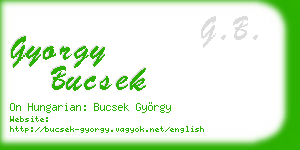 gyorgy bucsek business card